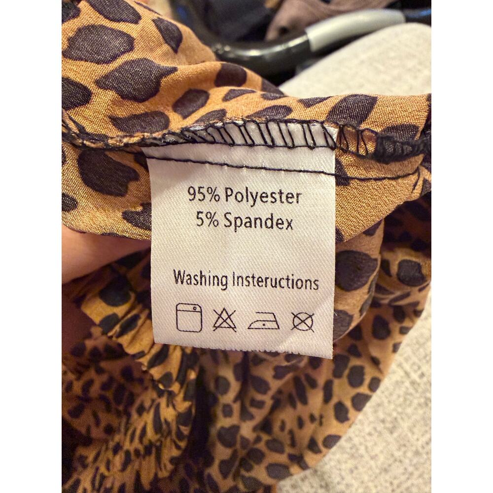Bluetime Women’s Leopard Cheetah Print Brown Black Elastic Waste Maxi Skirt L - Picture 11 of 12